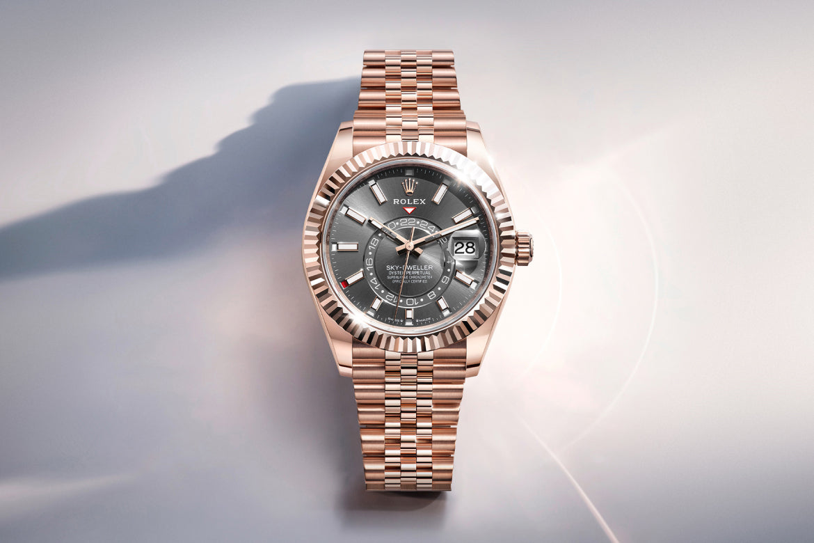 rolex sky dweller watches - henne jewelers