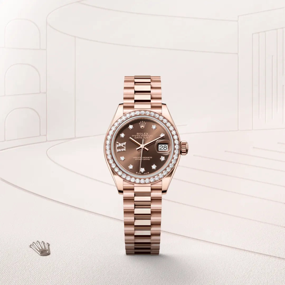 Rolex  Lady-Datejust Oyster, 28 mm, Everose gold and diamonds M279135RBR-0001