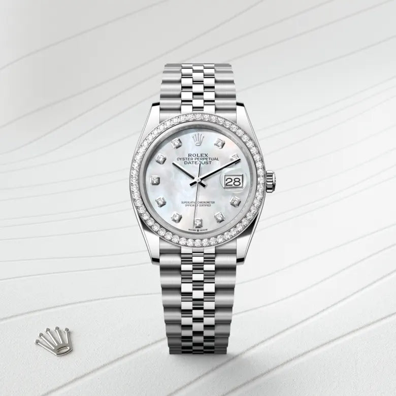 Rolex  Datejust 36 Oyster, 36 mm, Oystersteel, white gold and diamonds M126284RBR-0011