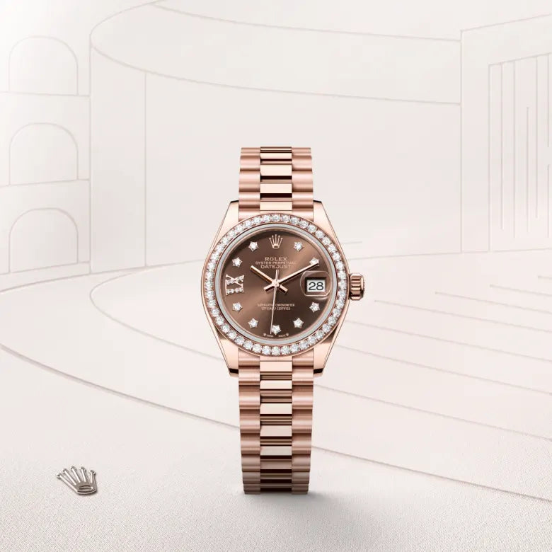 Rolex  Lady-Datejust Oyster, 28 mm, Everose gold and diamonds M279135RBR-0001