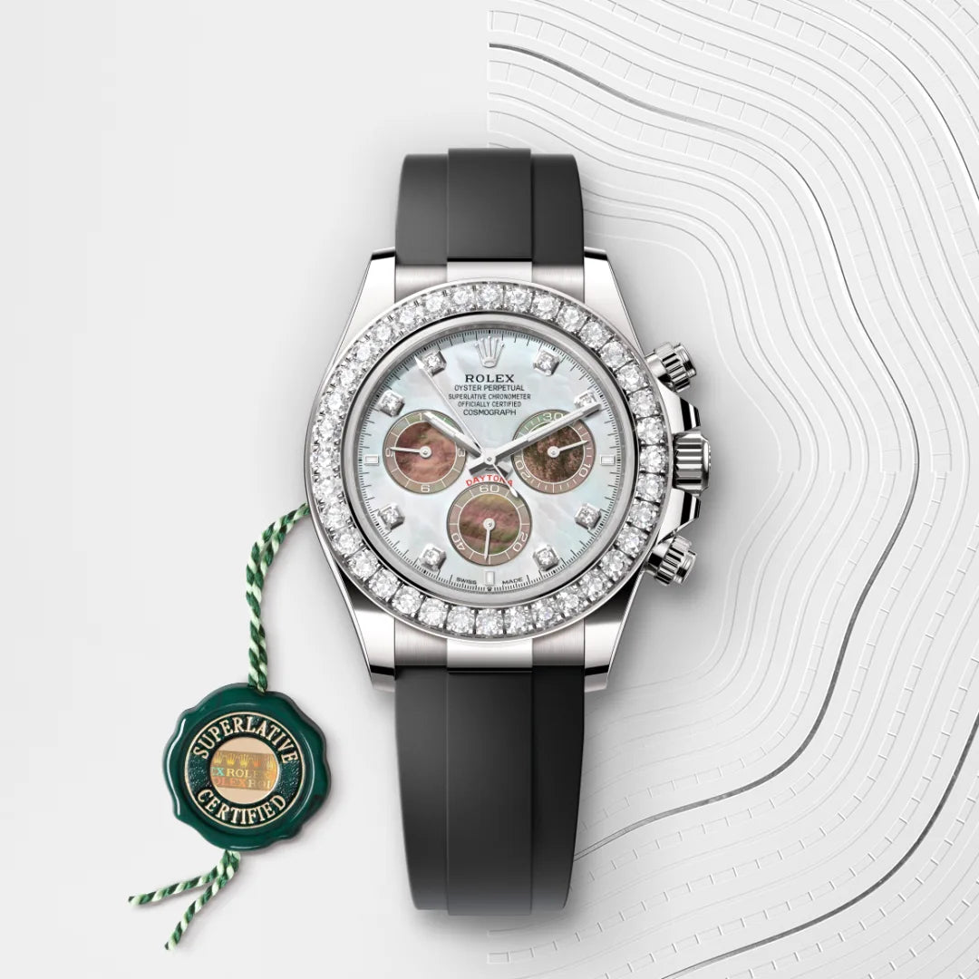 Rolex  Cosmograph Daytona Oyster, 40 mm, white gold and diamonds M126589RBR-0001