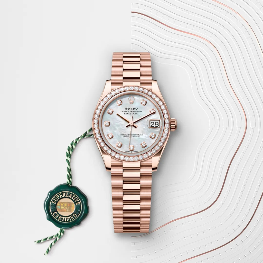 Rolex  Datejust 31 Oyster, 31 mm, Everose gold and diamonds M278285RBR-0005