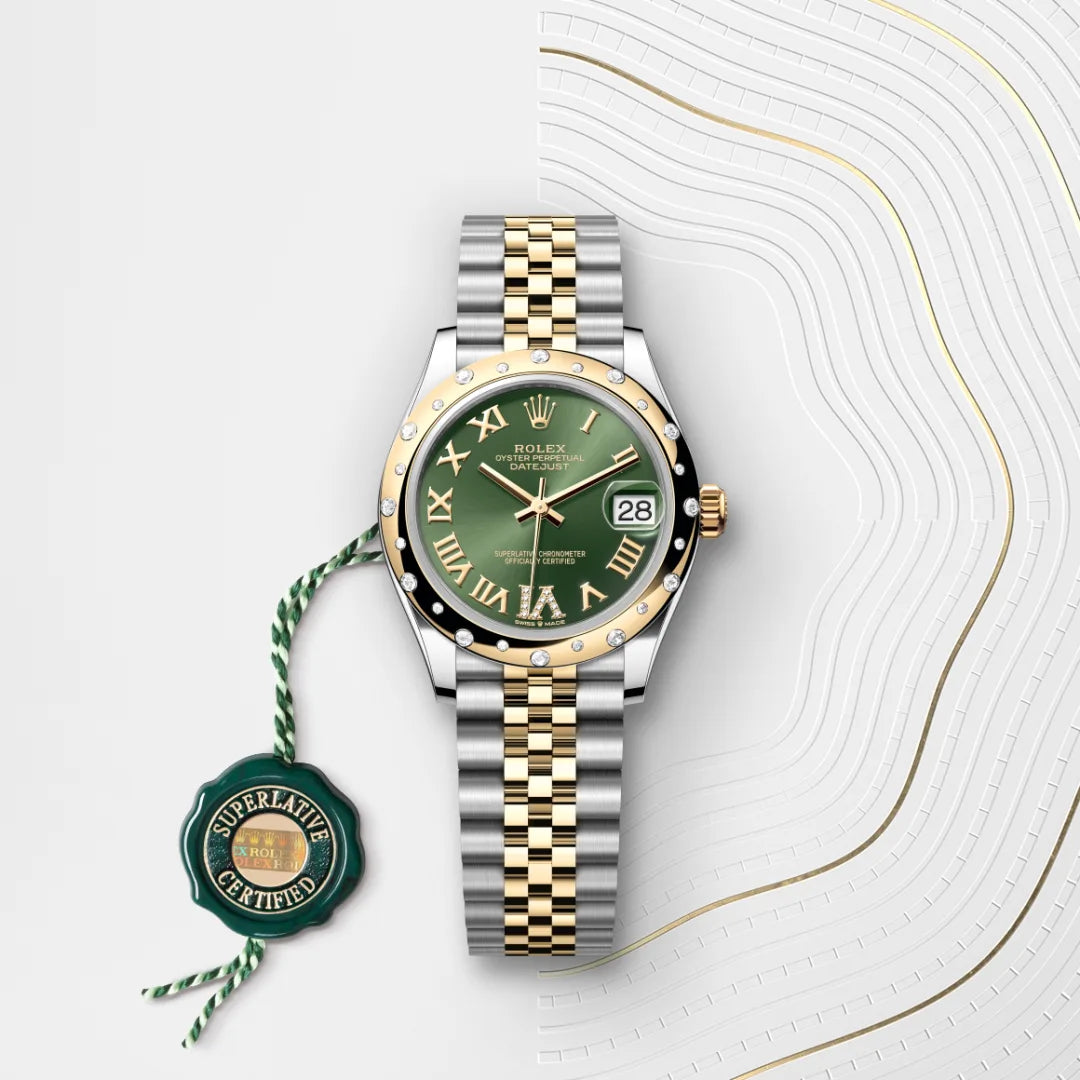 Rolex  Datejust 31 Oyster, 31 mm, Oystersteel, yellow gold and diamonds M278343RBR-0016