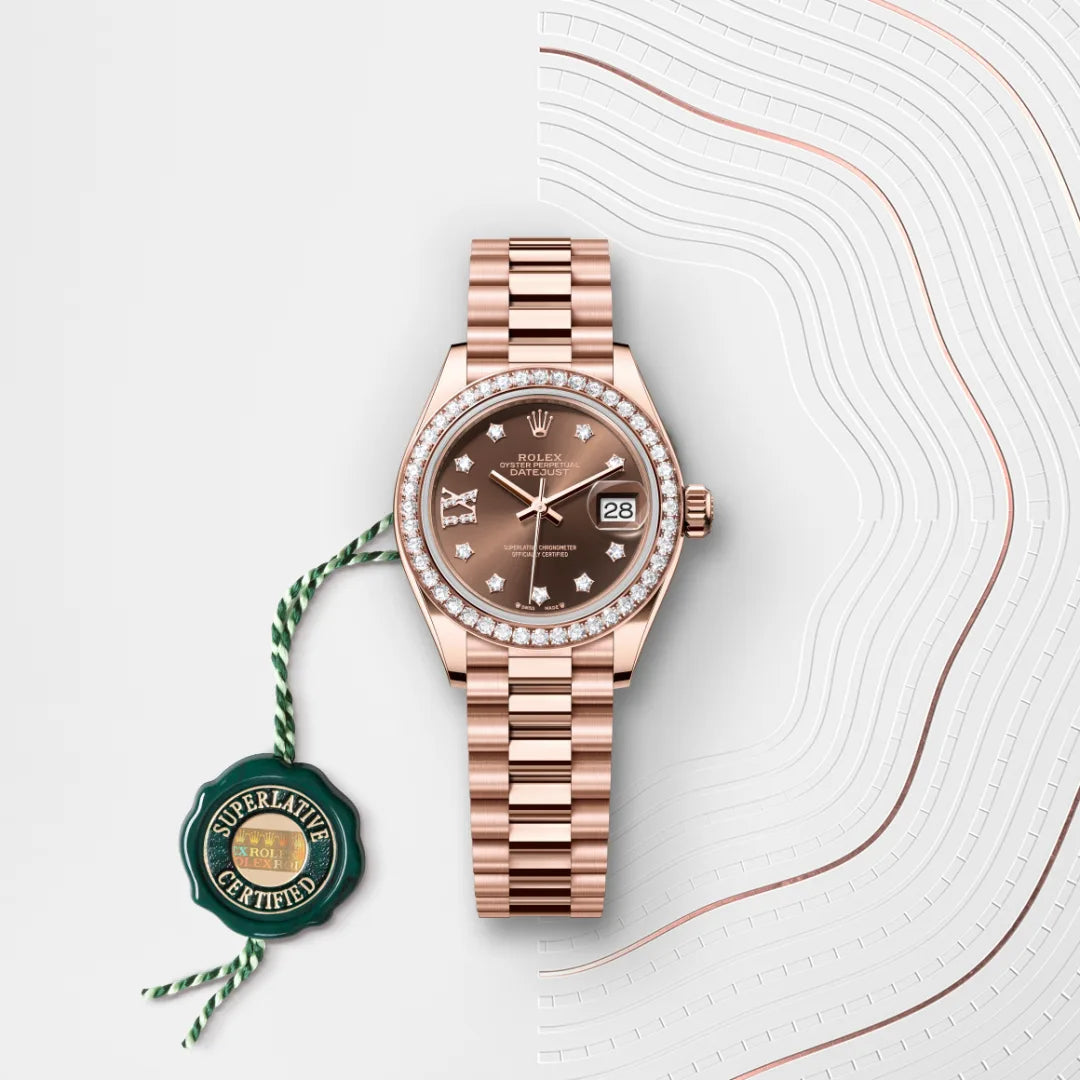 Rolex  Lady-Datejust Oyster, 28 mm, Everose gold and diamonds M279135RBR-0001