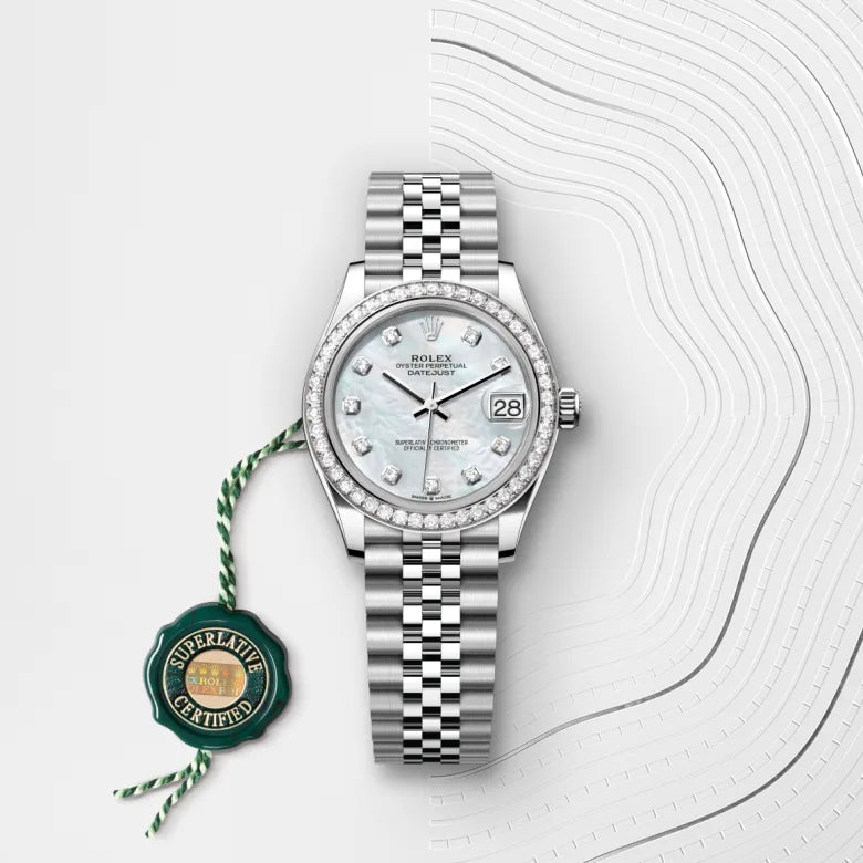 Rolex  Datejust 31 Oyster, 31 mm, Oystersteel, white gold and diamonds M278384RBR-0008