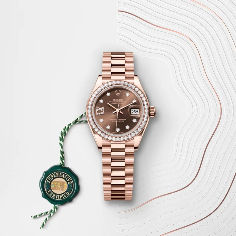 Rolex  Lady-Datejust Oyster, 28 mm, Everose gold and diamonds M279135RBR-0001