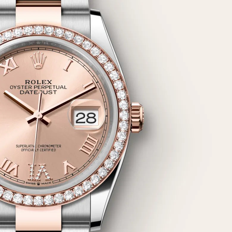 Rolex  Datejust 36 Oyster, 36 mm, Oystersteel, Everose gold and diamonds M126281RBR-0016