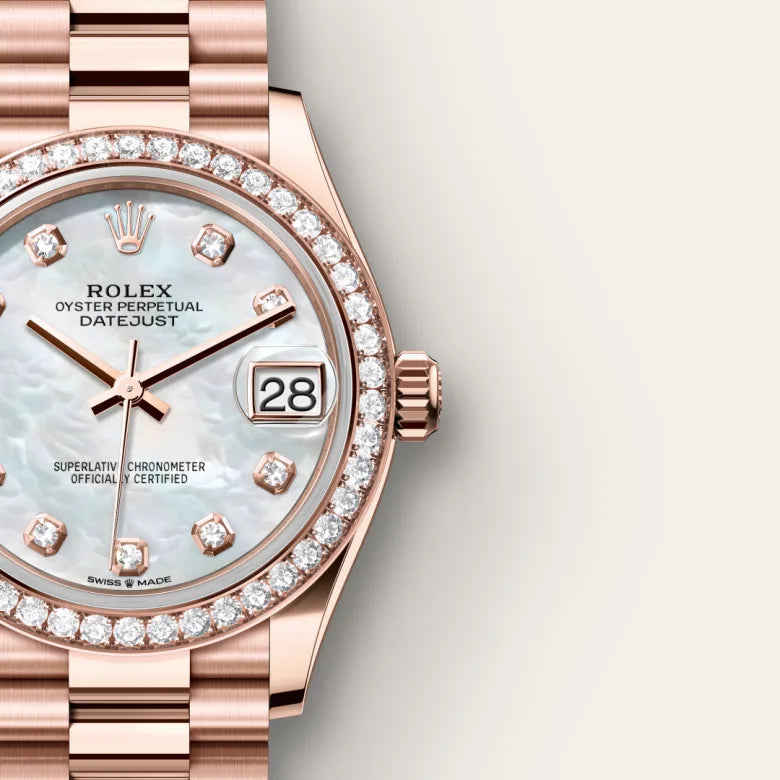 Rolex  Datejust 31 Oyster, 31 mm, Everose gold and diamonds M278285RBR-0005