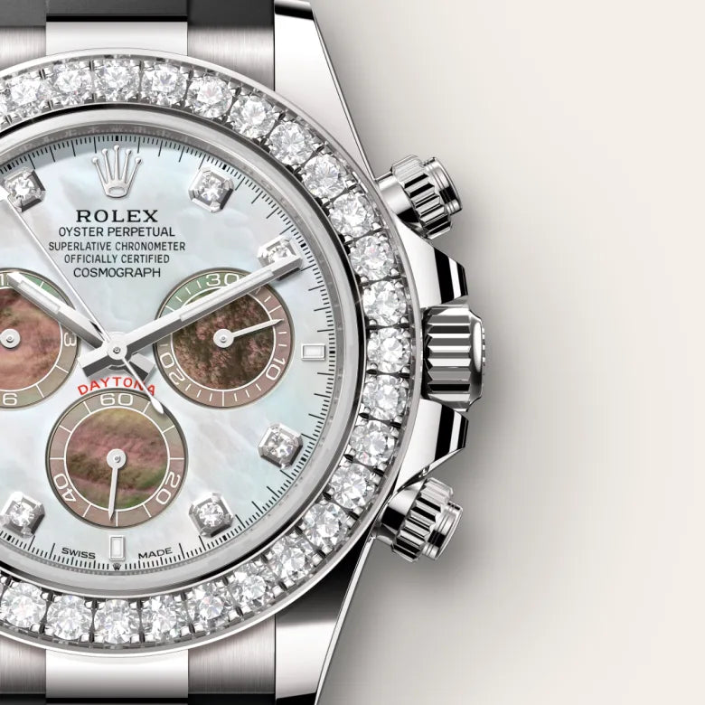 Rolex  Cosmograph Daytona Oyster, 40 mm, white gold and diamonds M126589RBR-0001