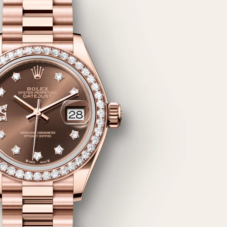 Rolex  Lady-Datejust Oyster, 28 mm, Everose gold and diamonds M279135RBR-0001