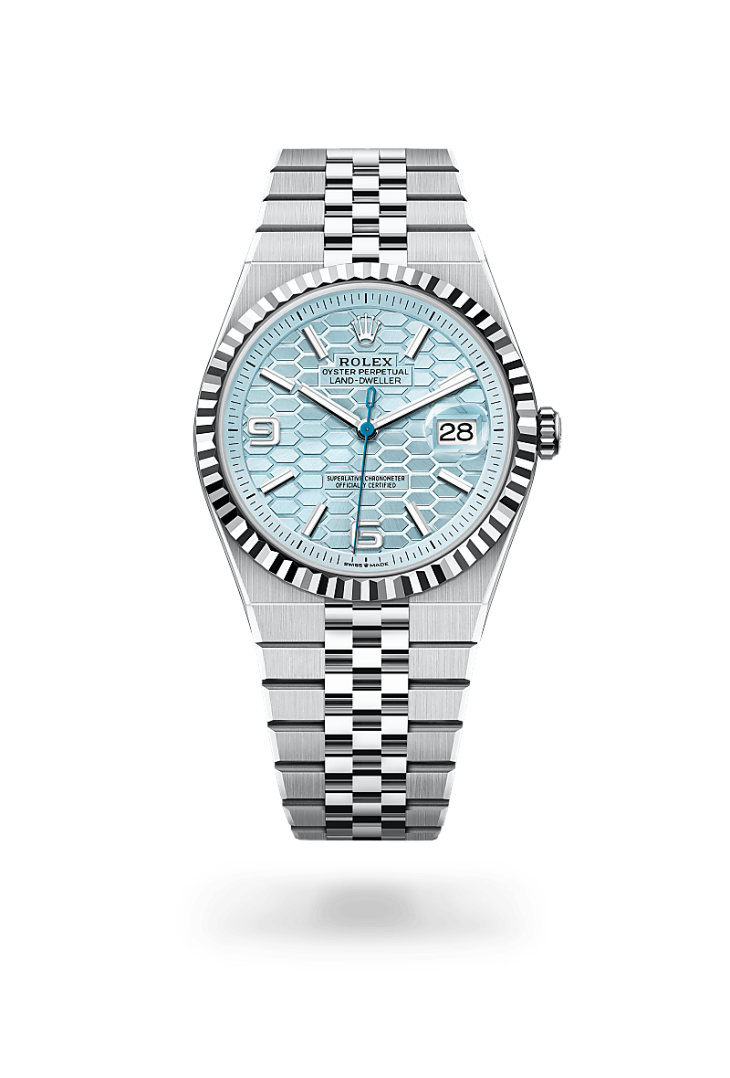 rolex land-dweller in platinum M127336-0001 - henne jewelers